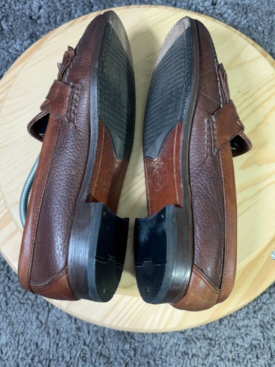 H.S. Trask Bison Loafer Mens Size 12 Brown Leather Slip On Shoes Made in USA main image 2